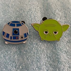 Disney Trading Pin R2-D2 and Yoda Tsum Tsum Star Wars WDW lot of 2